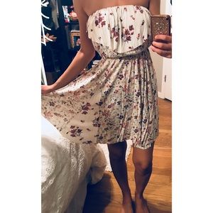 Strapless Floral Dress